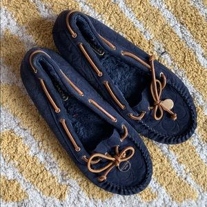 Coach Antonia Suede Shearling Moccasins